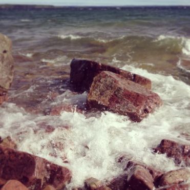 Wind, Waves, Rocks, Water.
