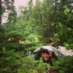 Jessica Kilroy slept in a "taco" bivouac on the coldest night of the trip and woke up with this grin!